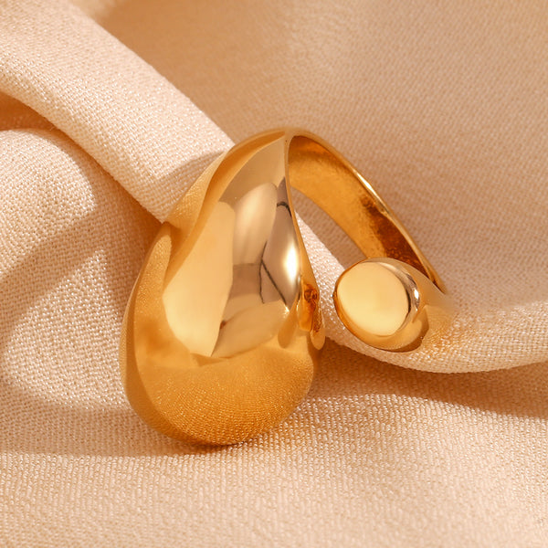 Fashion Niche Circle Geometric Stainless Steel 18K Gold Plated Rings