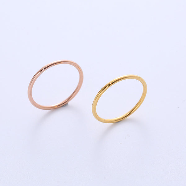 Women Korean Circle Titanium Steel Electroplating Rings