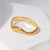 Women Minimalist Stripe Wave Stainless Steel Electroplating Rings