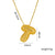 Letter Text Number Titanium Steel 18K Gold Plated Necklaces