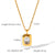 IG Style Square Chain Geometric Stainless Steel Gem Inlay Necklaces