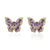 Minimalist Butterfly Geometric Copper Stud Earrings