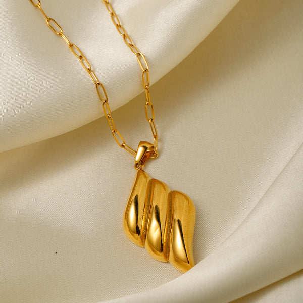 IG Style Quadrilateral Stainless Steel 18K Gold Plated Necklaces