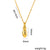 Letter Text Number Titanium Steel 18K Gold Plated Necklaces