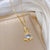 Korean Women Moon Geometric Stainless Steel Electroplating Necklaces