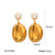 IG Style Pearl Geometric Stainless Steel Electroplating Earrings