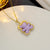 Cute Bear Cartoon Titanium Steel 18K Gold Plated Necklaces