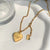 Moderate Luxury Letter Geometric Titanium Steel 18K Gold Plated Necklaces