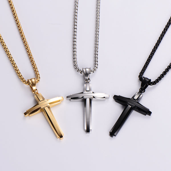 Fashion Cross Stainless Steel Electroplating Pendants