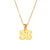 Minimalist Number Text Letter Stainless Steel 18K Gold Plated Necklaces