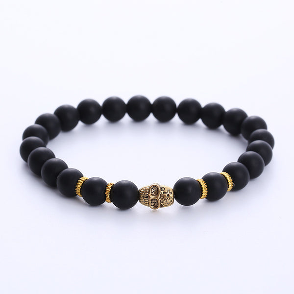 Retro Unisex Vintage Skull Skull Agate Electroplating Beaded Bracelets