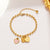 Moderate Luxury Women Star Titanium Steel 18K Gold Plated Bracelets