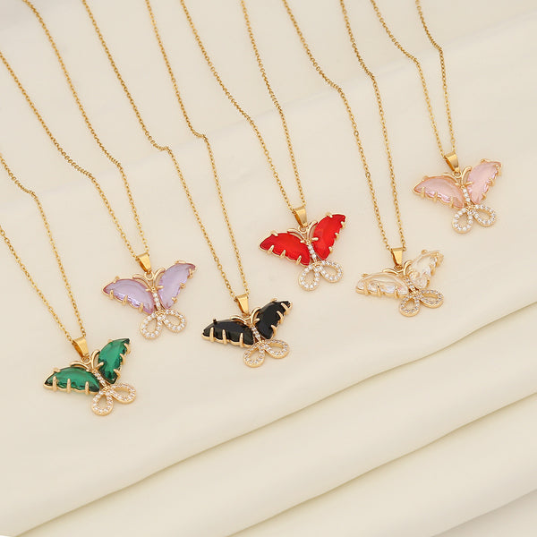 Fashion Butterfly Chinese Zodiac Animal Stainless Steel Electroplating Pendants