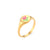 Women Flower Stainless Steel 18K Gold Plated Rings