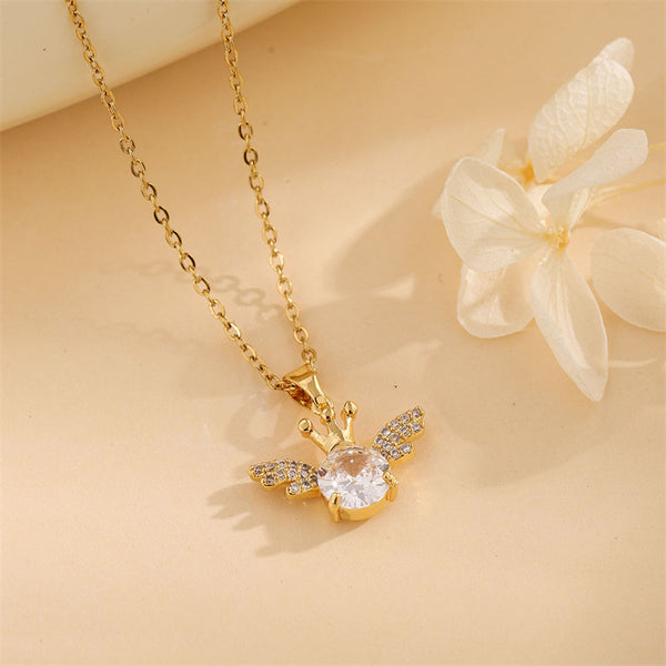 Minimalist Wing Stainless Steel Electroplating Necklaces