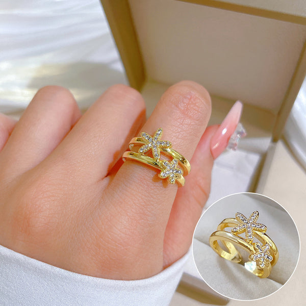 Korean Women Crown Brass Electroplating Rings