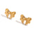 Fashion Bowknot Stainless Steel 18K Gold Plated Stud Earrings