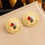 Fashion Flower Flower Stainless Steel Electroplating Stud Earrings