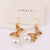 Expressive Women Butterfly Ladybug Insect Copper Diamond Inlay Earrings