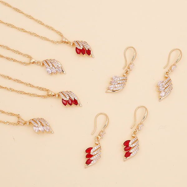 Women Feather Alloy Electroplating Necklaces