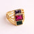 Women Geometric Copper Zircon Inlay Rings