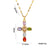 Moderate Luxury Cross Geometric Titanium Steel 18K Gold Plated Necklaces