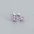 925 Sterling Silver Minimalist Flower Flower Silver Diamond Inlay Stud Earrings