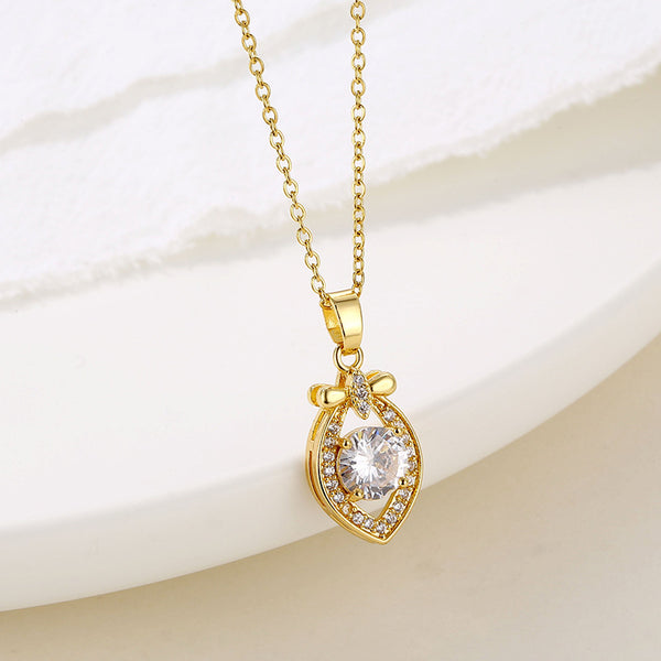 Women Minimalist Geometric Metal Droplet Stainless Steel Electroplating Necklaces