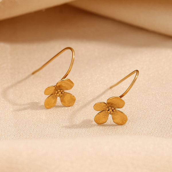 Fashion Flower Stainless Steel Electroplating Earrings