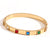 Fashion Round Circle Stainless Steel 18K Gold Plated Bangles