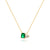 Luxurious Quadrilateral Round Geometric 18K Gold Plating Diamond Inlay Necklaces