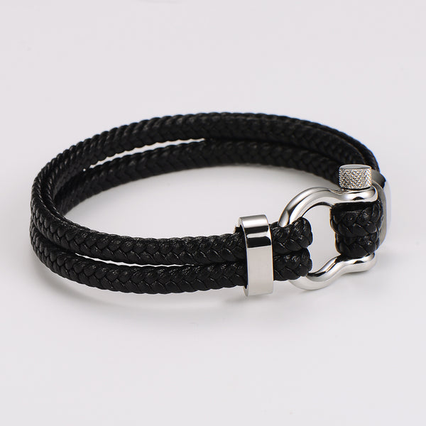 Retro Men Vintage Geometric Leather Bangles