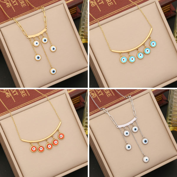 Expressive Eye Stainless Steel Electroplating Necklaces