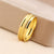 Women Geometric Titanium Steel 18K Gold Plated Rings