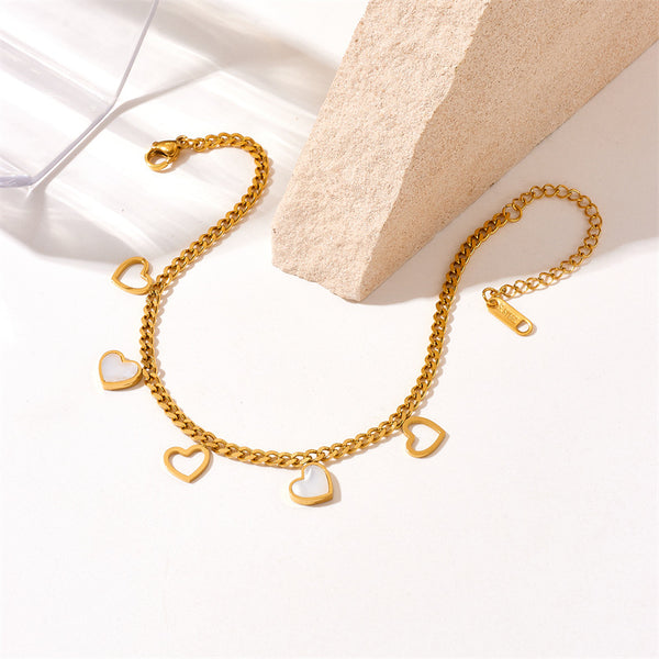 Women Heart Titanium Steel Anklets