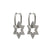 Minimalist Elegant Women Star Hollow Geometric Metal Geometric Zircon Earrings