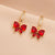 Women Butterfly Bowknot Metal Electroplating Earrings