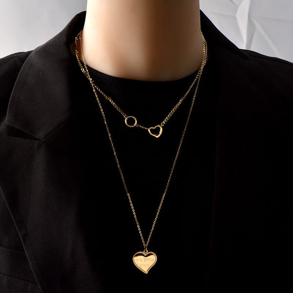 Heart Irregular Titanium Steel Electroplating Necklaces