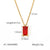 IG Style Quadrilateral Geometric Stainless Steel Zircon Inlay Necklaces