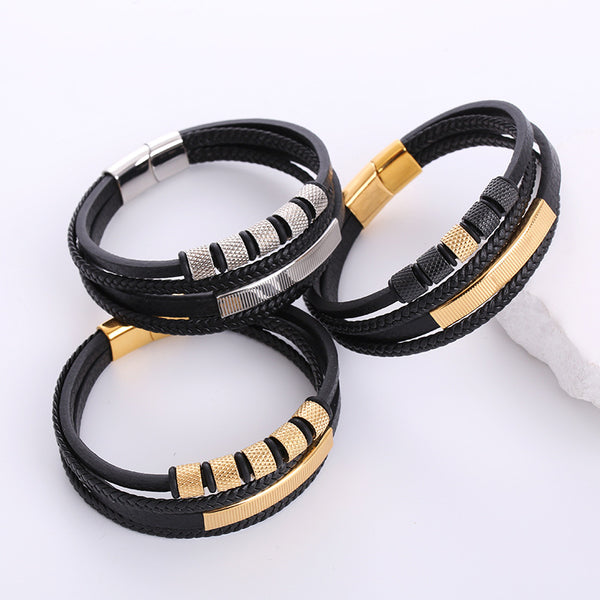 Cute & Edgy Men Irregular Rhombus Titanium Steel Electroplating Bracelets