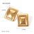 IG Style Quadrilateral Geometric Stainless Steel 18K Gold Plated Stud Earrings