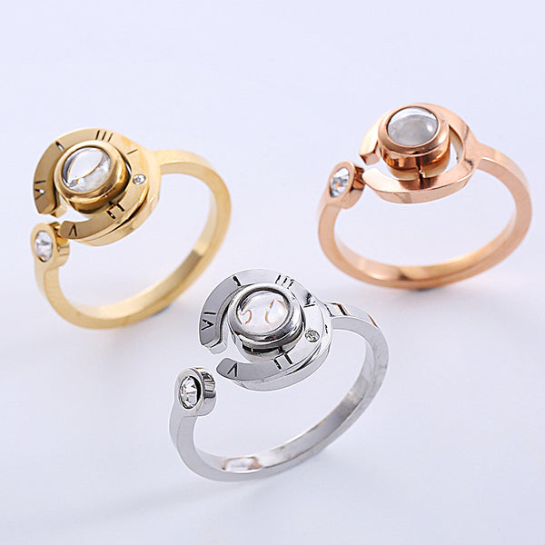 Korean Circle Geometric Stainless Steel Electroplating Rings