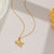 Letter Text Number Titanium Steel 18K Gold Plated Necklaces