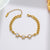 Women Flower Titanium Steel 18K Gold Plated Bracelets