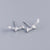 925 Sterling Silver Elegant Round Ellipse Geometric Silver Diamond Inlay Stud Earrings