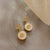 Medieval Droplet Pearl Droplet Geometric Alloy Diamond Inlay Earrings