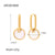 IG Style Shell Geometric Stainless Steel 18K Gold Plated Earrings