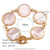 Women Fashion Round Geometric Stainless Steel 18K Gold Plated Bracelets