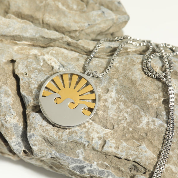 Minimalist Sun Geometric Stainless Steel Electroplating Necklaces