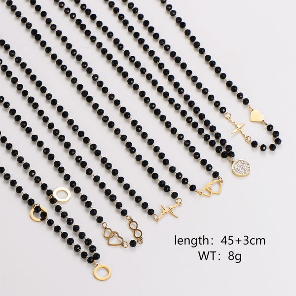 Minimalist Round Stainless Steel Electroplating Necklaces